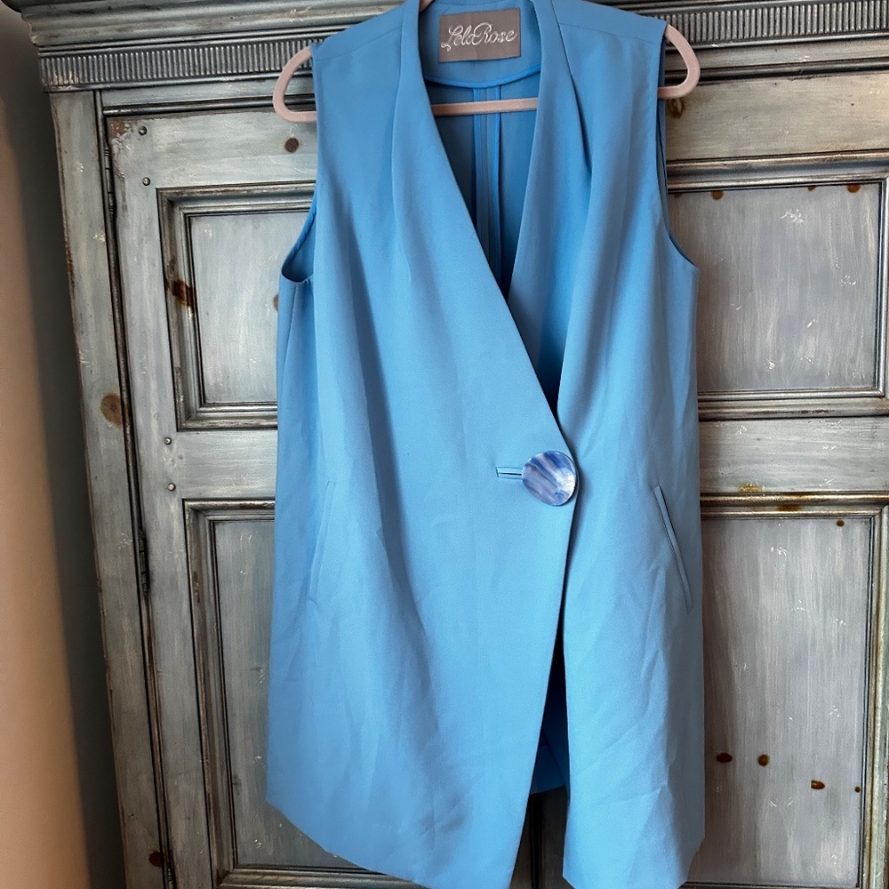 Lela Rose Ocean Blue Vest Dress Size M